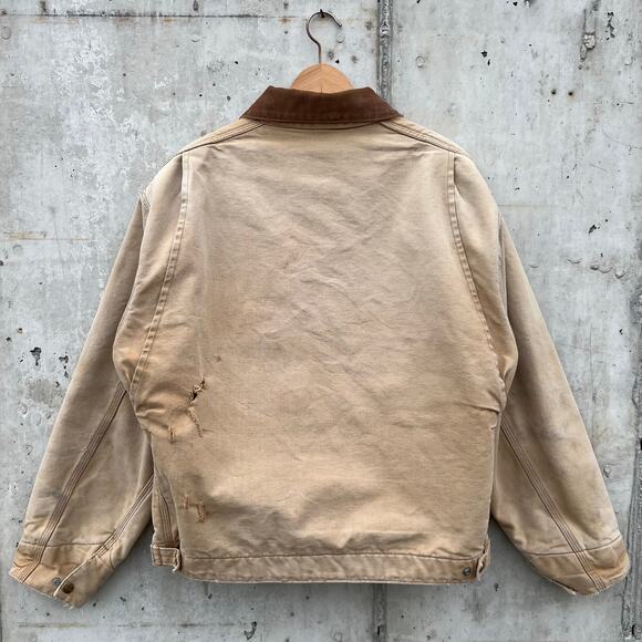 Vintage Union Made Carhartt Detroit Blanket Lined Jacket Workwear 6BLJ 48 Tan - Picture 11 of 16